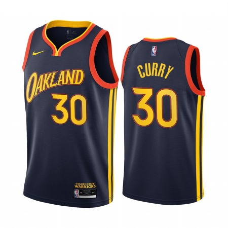 Men's Golden State Warriors #30 Stephen Curry Navy City Edition Stitched Jersey