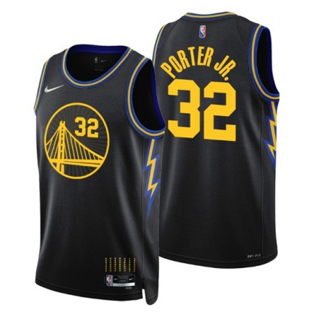 Men's Golden State Warriors #32 Otto Porter Jr. 2021/22 City Edition Black 75th Anniversary Stitched Basketball Jersey