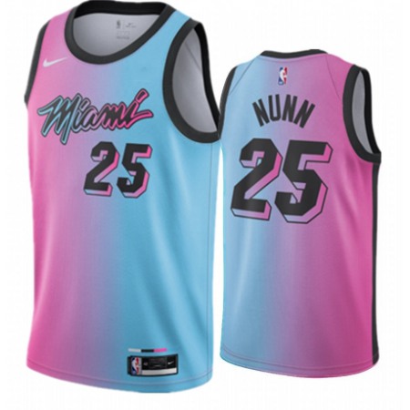 Men's Miami Heat #25 Kendrick Nunn 2020-21 Blue/Pink City Edition Stitched Jersey