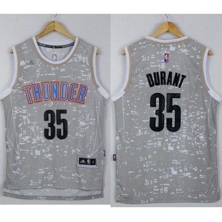 Thunder #35 Kevin Durant Grey City Light Stitched NBA Jersey
