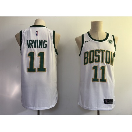 Men's Boston Celtics #11 Kyrie Irving White 2018/19 City Edition Swingman Stitched NBA Jersey