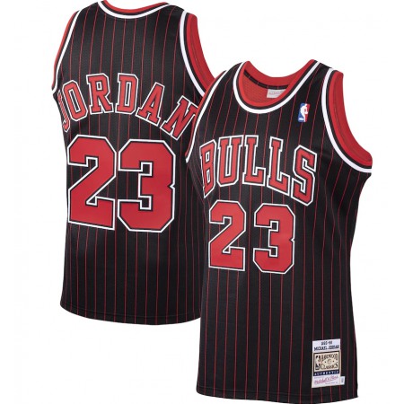 Men's Chicago Bulls #23 Michael Jordan Black Mitchell & Ness Hardwood Classics 1995-96 Stitched Jersey