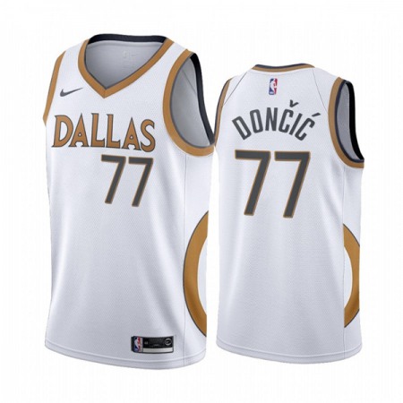 Men's Dallas Mavericks #77 Luka Doncic 2020 White City Edition Stitched Jersey