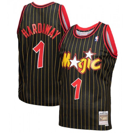 Men's Orlando Magic #1 Penny Hardaway Black 1994-95 Hardwood Classics Reload 3.0 Swingman Stitched Jersey