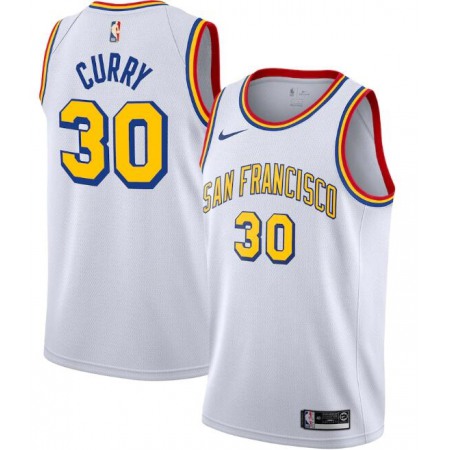 Men's Golden State Warriors #30 Stephen Curry White San Francisco Classic Edition Stitched Jersey