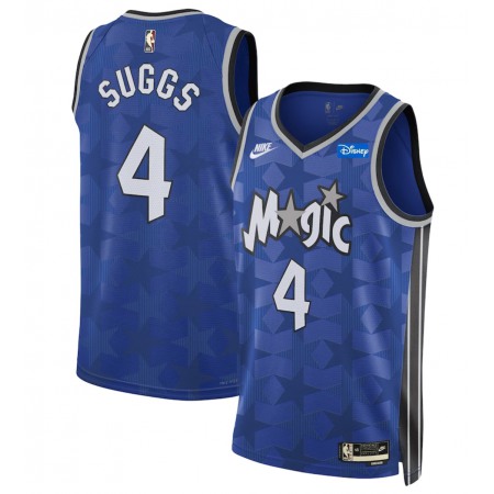 Men's Orlando Magic #4 Jalen Suggs Blue 2023/24 Classic Edition Stitched Basketball Jersey