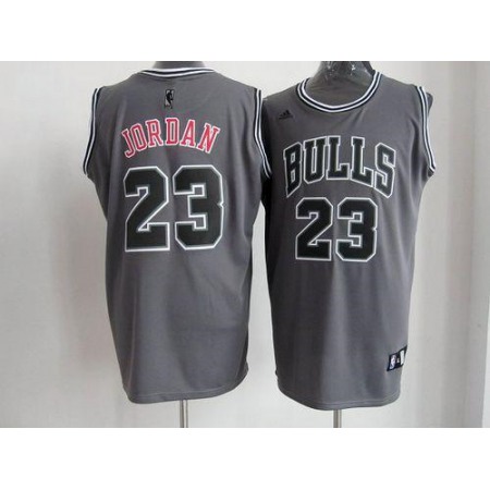 Bulls #23 Michael Jordan Grey Graystone II Fashion Stitched NBA Jersey