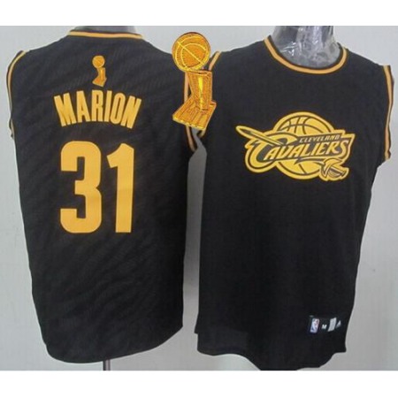 Cavaliers #31 Shawn Marion Black Precious Metals Fashion The Champions Patch Stitched NBA Jersey