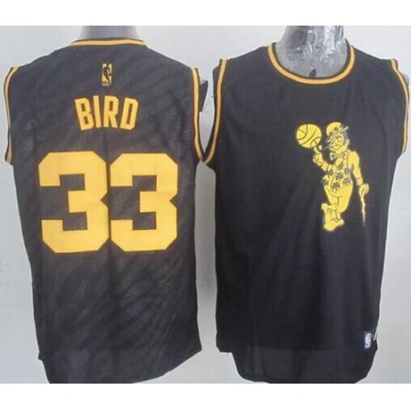 Celtics #33 Larry Bird Black Precious Metals Fashion Stitched NBA Jersey