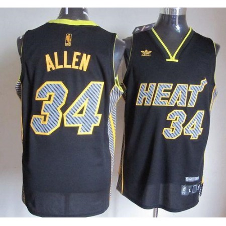 Heat #34 Ray Allen Black Electricity Fashion Stitched NBA Jersey