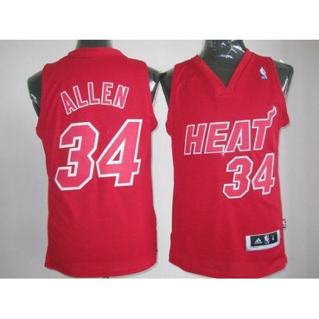 Heat #34 Ray Allen Red Big Color Fashion Stitched NBA Jersey