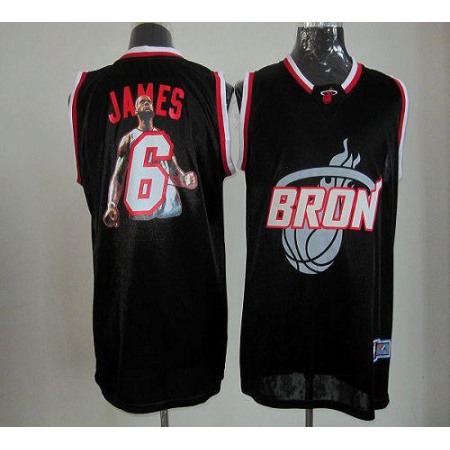 Heat #6 LeBron James Black Majestic Athletic Notorious Fashion Stitched NBA Jersey