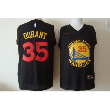 Men's Nike Golden State Warriors #35 Kevin Durant Black New Fashion Stitched NBA Jersey