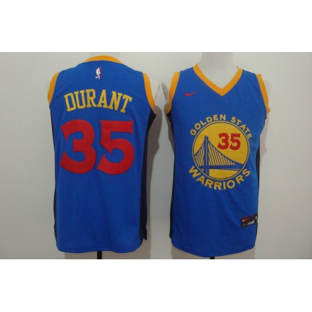 Men's Nike Golden State Warriors #35 Kevin Durant Blue New Fashion Stitched NBA Jersey