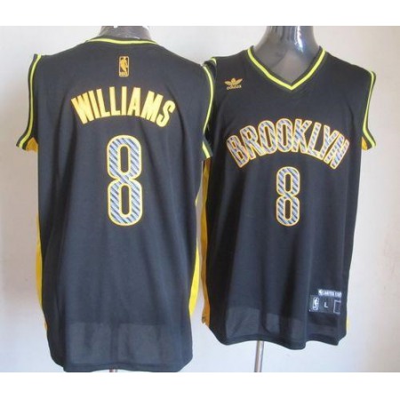 Nets #8 Deron Williams Black Electricity Fashion Stitched NBA Jersey