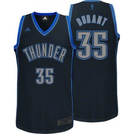 Thunder #35 Kevin Durant Black Graystone Fashion Stitched NBA Jersey