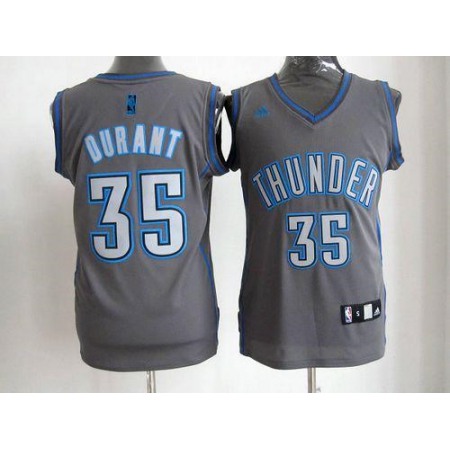 Thunder #35 Kevin Durant Grey Graystone Fashion Stitched NBA Jersey
