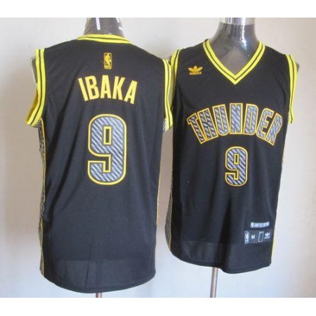 Thunder #9 Serge Ibaka Black Electricity Fashion Stitched NBA Jersey
