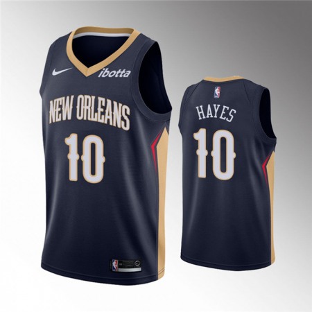 Men's New Orleans Pelicans #10 Jaxson Hayes Navy Icon Edition Stitched Jersey