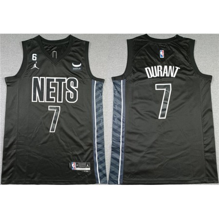 Men's Brooklyn Nets #7 Kevin Durant Black2022-23 Statement Edition No.6 Patch Stitched Basketball Jersey