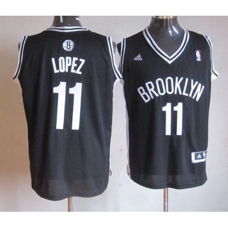 Nets #11 Brook Lopez Black Road Stitched NBA Jersey