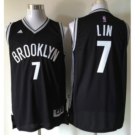 Nets #7 Jeremy Lin Black Road Stitched NBA Jersey