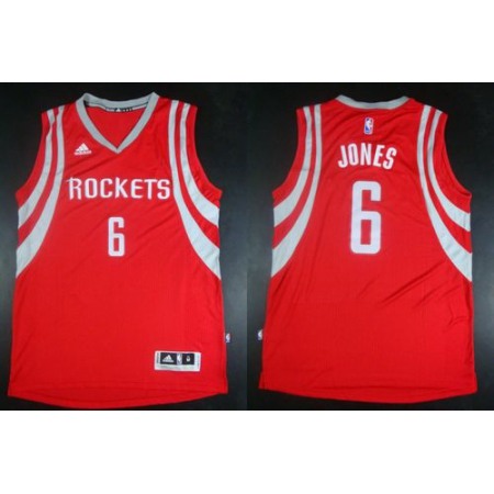 Revolution 30 Rockets #6 Terrence Jones Red Road Stitched NBA Jersey