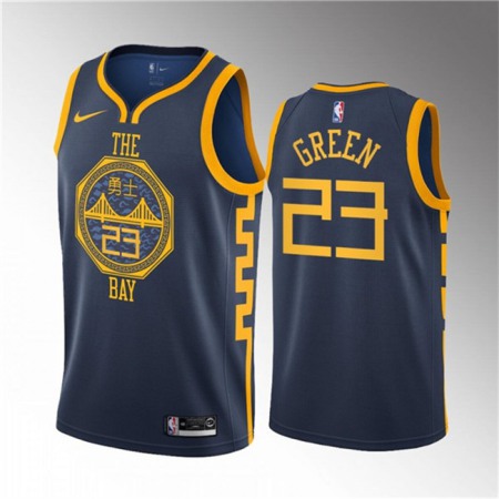 Men's Golden State Warriors #23 Draymond Green Navy 2018/19 Swingman Stitched Basketball Jersey