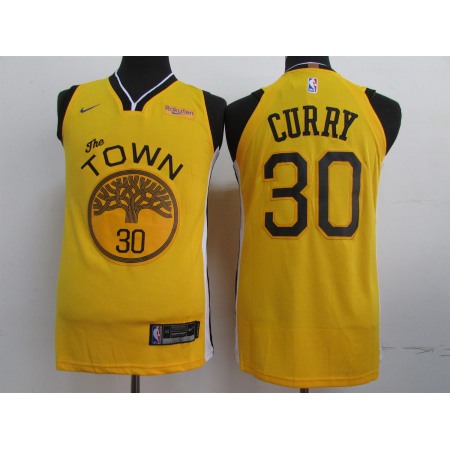 Men's Golden State Warriors #30 Stephen Curry Yellow 2019 Earned Edition Swingman Stitched NBA Jersey