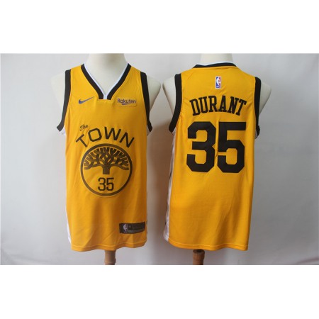 Men's Golden State Warriors #35 Kevin Durant Yellow 2018/19 Earned Edition Swingman Stitched NBA Jersey