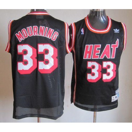 Heat #33 Mourning Black Throwback Stitched NBA Jersey
