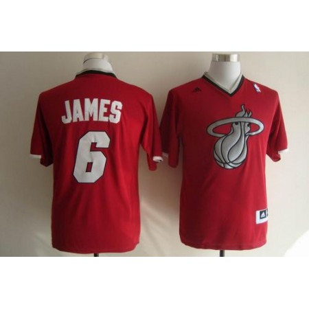 Heat #6 LeBron James Red 2013 Christmas Day Swingman Stitched NBA Jersey