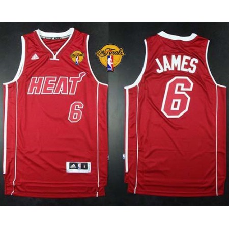 Heat #6 LeBron James Red Pride Swingman Finals Patch Stitched NBA Jersey