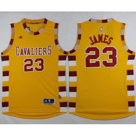 Cavaliers #23 LeBron James Gold Throwback Classic Stitched NBA Jersey
