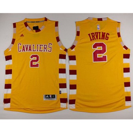 Cavaliers #2 Kyrie Irving Gold Throwback Classic Stitched NBA Jersey