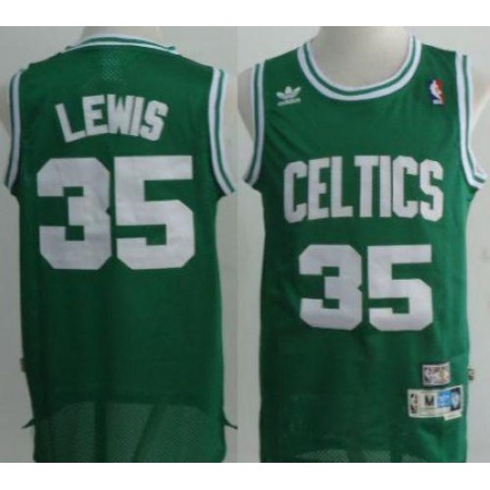 Celtics #35 Reggie Lewis Green Throwback Stitched NBA Jersey