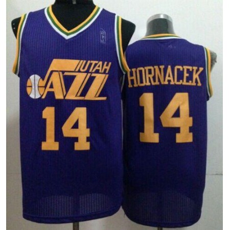 Jazz #14 Jeff Hornacek Purple Throwback Stitched NBA Jersey