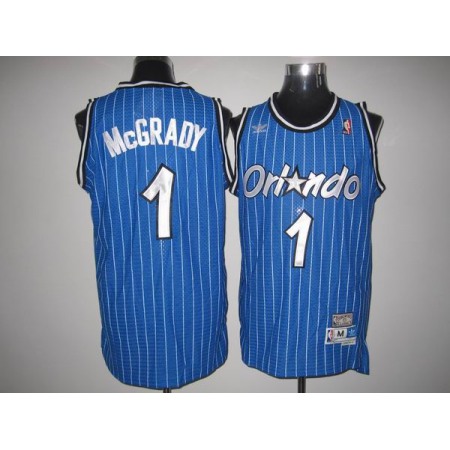 Mitchell And Ness Magic #1 Tracy Mcgrady Stitched Blue Throwback NBA Jersey