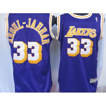 Mitchell&Ness Lakers #33 Abdul-Jabbar Purple Throwback Stitched NBA Jersey