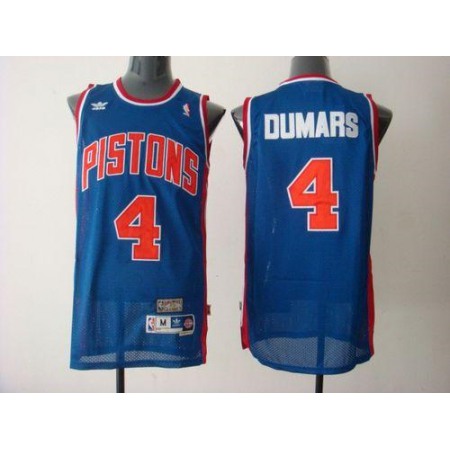 Pistons #4 Joe Dumars Blue Throwback Stitched NBA Jersey