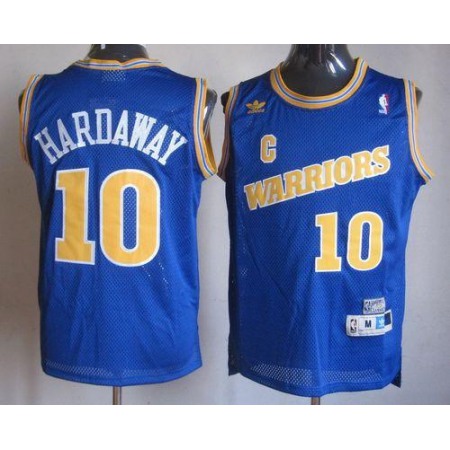 Warriors #10 Tim Hardaway Blue Throwback Stitched NBA Jersey