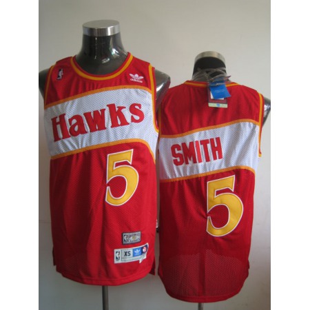 Hawks #5 Josh Smith Red Stitched Throwback NBA Jersey