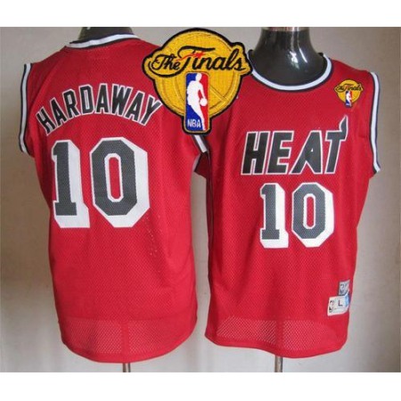 Heat #10 Tim Hardaway Red Finals Patch Throwback Stitched NBA Jersey