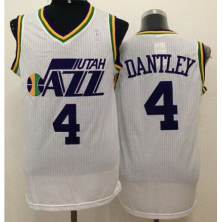 Jazz #4 Adrian Dantley White Throwback Stitched NBA Jersey