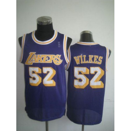 Lakers #52 Jamaal Wilkes Purple Throwback Stitched NBA Jersey