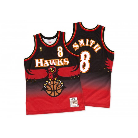 Men's Atlanta Hawks #8 Steve Smith Red 1996-1997 Throwback Stitched Jersey