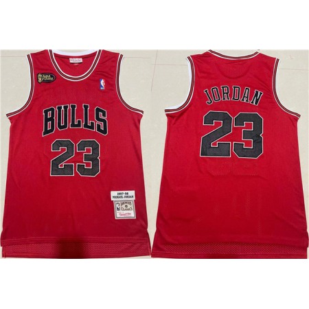 Men's Chicago Bulls #23 Michael Jordan 1997-98 Red Throwback Stitched Jersey
