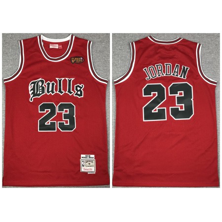 Men's Chicago Bulls #23 Michael Jordan 1997-98 Red Throwback Stitched Jersey