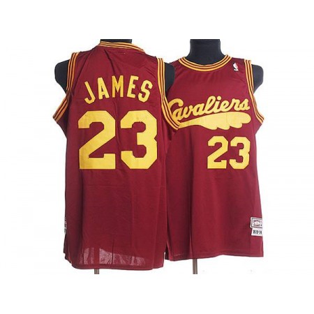 Mitchell and Ness Cavaliers #23 LeBron James Red ThrowbackStitched NBA Jersey