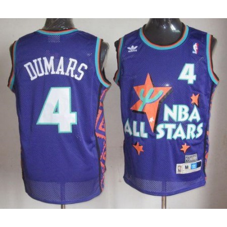 Pistons #4 Joe Dumars Purple 1995 All Star Throwback Stitched NBA Jersey